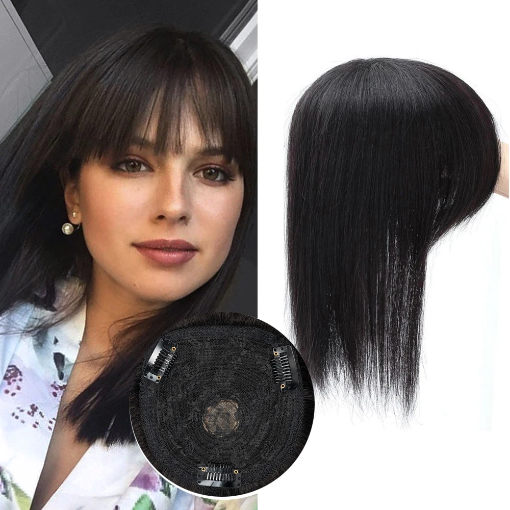

6" 8" 10" 12" 14" Human Hair Pieces Brown Topper Wig 12x12 Lace Base With Clip In Hair Toupee Remy Hairpiece Natural For Women