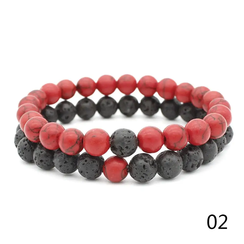 Горячие 2 шт./компл. пары расстояние браслет из натурального камня Йога бисера для
