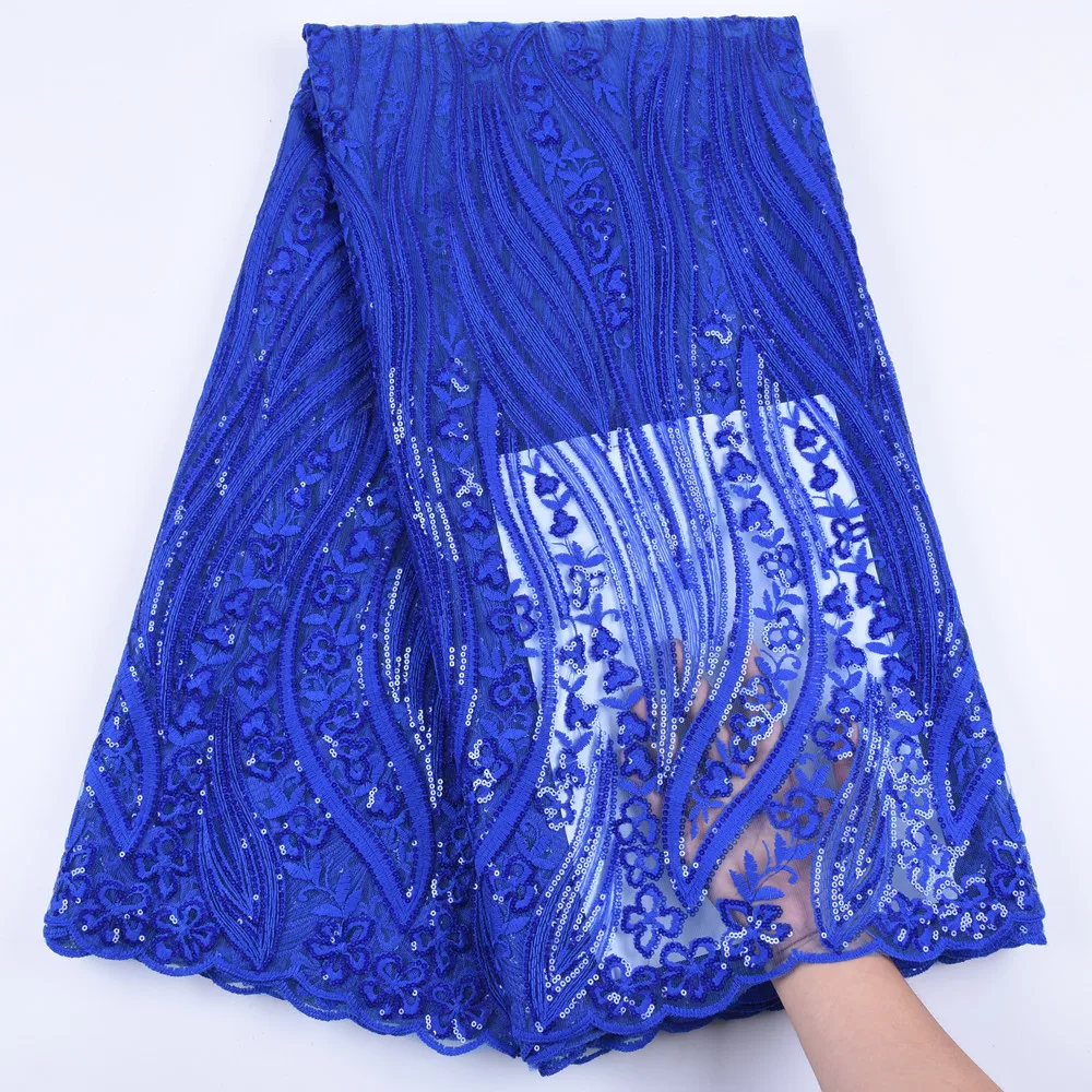 

2019 Red Latest French Milk Silk Lace Fabric Embroidery African Lace Fabric Sequins High Quality Nigeria Lace For Wedding 1686