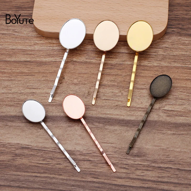 BoYuTe (50 шт./лот) подходит для 13*18 мм 18*25 овальная фотосессия Diy аксессуары волос
