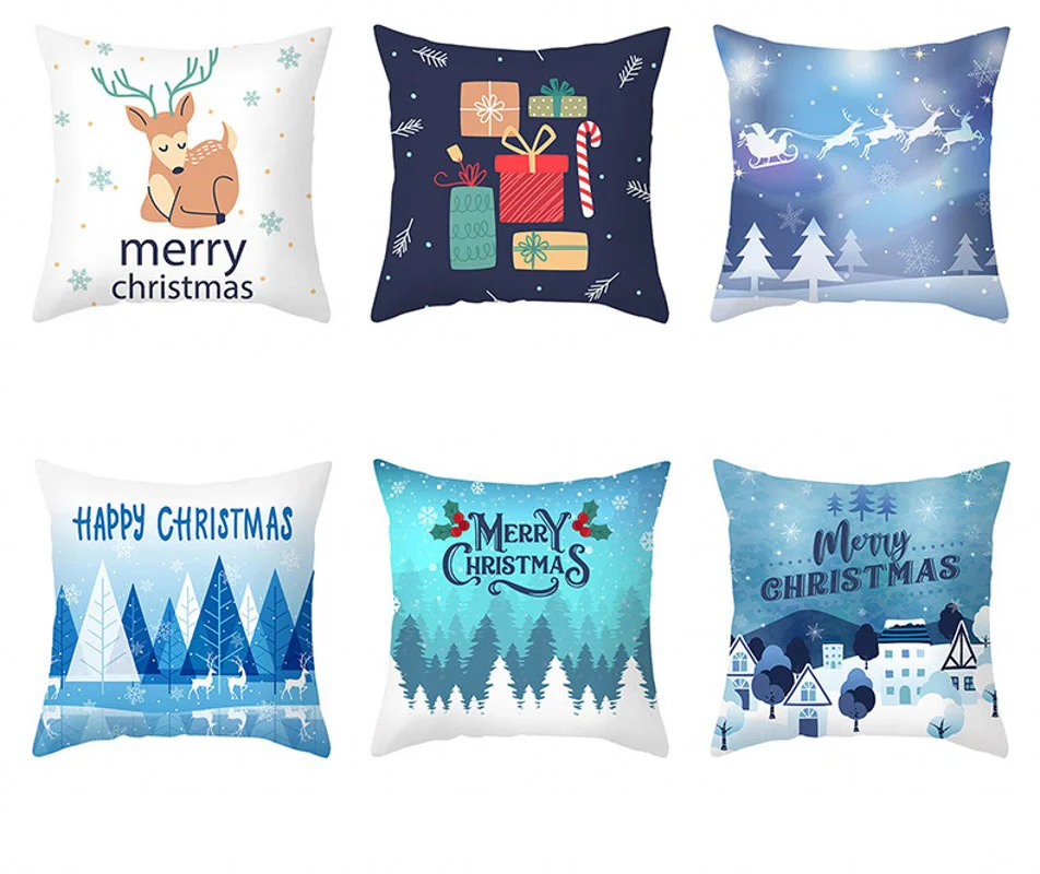 

45*45cm Christmas Cushion Christmas Pillowcase Christmas Decor for Home Merry Christmas New Year Ornament Christmas Gifts