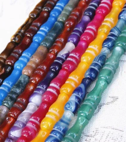 Натуральный камень 8 мм * 26 тройник голова Будды ваза бамбуковый Агат Бусины нитка