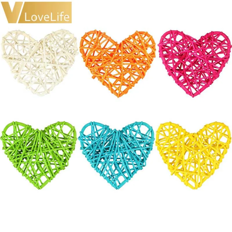 10PCS/Lot 10CM Heart Sepak Takraw For Christmas Birthday Party &amp Home Wedding Decoration Rattan Ball Supplies | Дом и сад