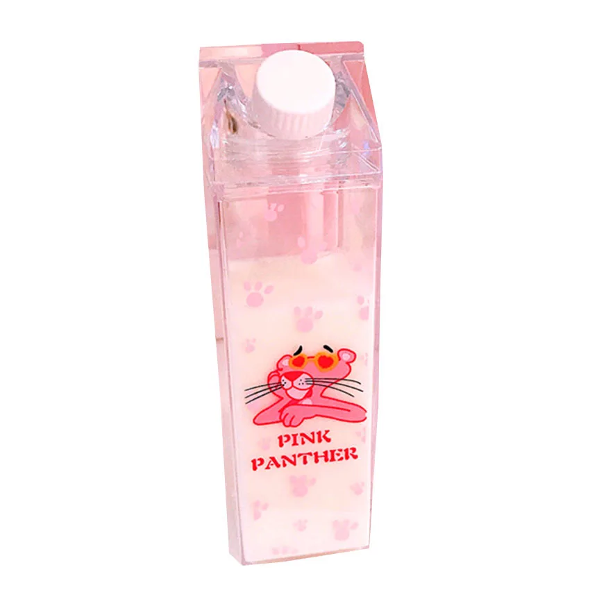 Милые бутылки для воды в форме коробки молока прозрачные пластиковые с