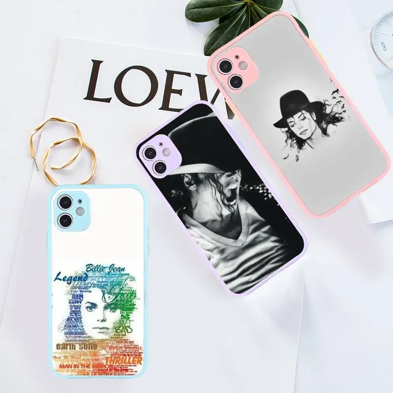 

Michael Phone Case For iPhone 12 11 Mini Pro XR XS Max 7 8 Plus X Matte transparent Purple Back Cover