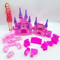pretend play toys castle house set doll furnitures for doll girls xmas birthday gifts