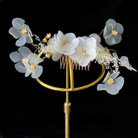 3pcslot bridal dried flower headdress hair clips lace hairpins fashion women headwear elegant jewelry wedding dress accessories