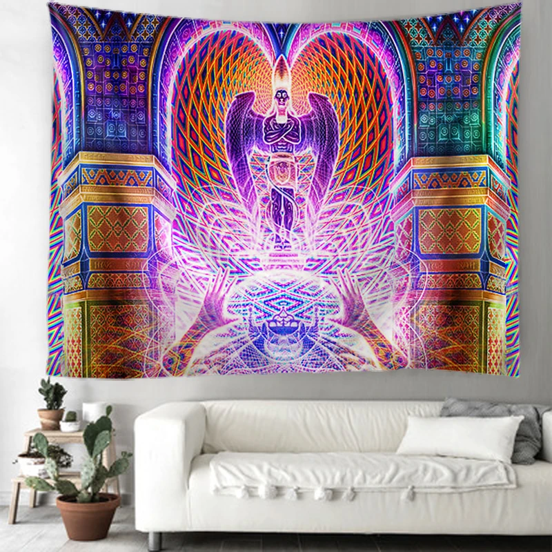 Гобелен с статуей Будды гобелен мандалой настенная ткань Йога хиппи хорошее