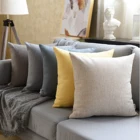 2 шт. льняная Подушка Чехол размером 45*45 см сплошной Цвет квадратная наволочка для домашнего декора чехол диванную подушку чехол с Скрытая на молнии Лидер продаж