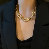 new hip hop flashing diamond thick chain sweater chain korean fashion simple and cool necklace women jewelry metal accessories