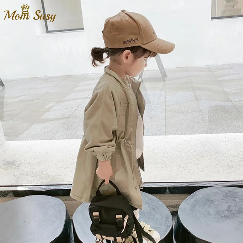 Модный Тренч для маленьких девочек и мальчиков хлопковая Длинная ветровка детей