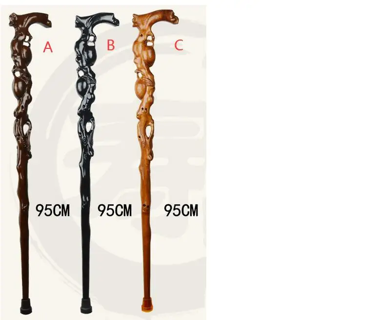 

Monolith Carving Peach Mahogany Hand Crutch 100% Whold Real Sold Wood Old Men Walking Stick The Staff for Grandpa