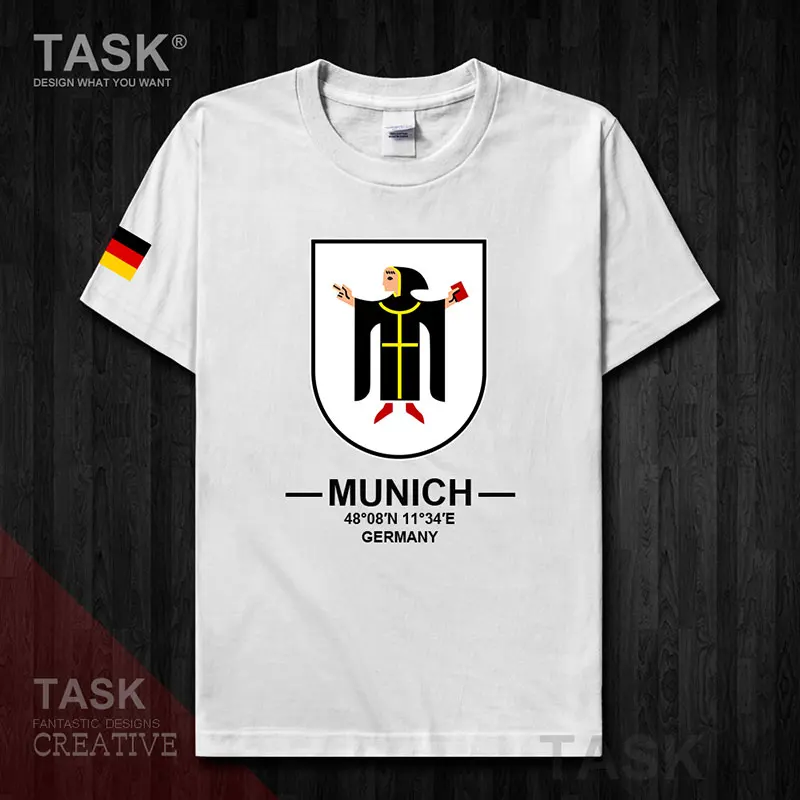 Munich Munchen Marien platz Germany Europe tourist city logo souvenir mens sports shirt new fashion design tops 100cotton tee 20 | Мужская