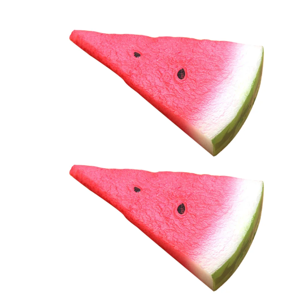 

2pcs Fake Artificial Fruit Model Simulation Watermelon Slice Fruit Photography Props
