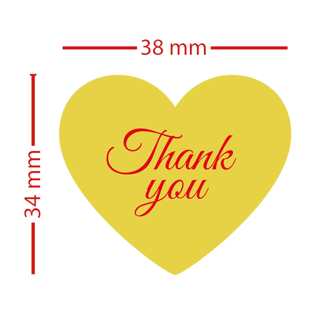 500pcs Heart Thank You Stickers Decorative Sealing For Gifts Wedding birthday Party Packaging Small Business Scrapbook |