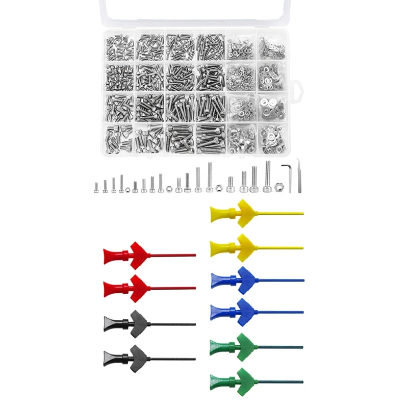 

M2 M2.5 M3 M4 304 винт с шестигранной головкой из нержавеющей стали с мини-зажимом для проверки SMD IC