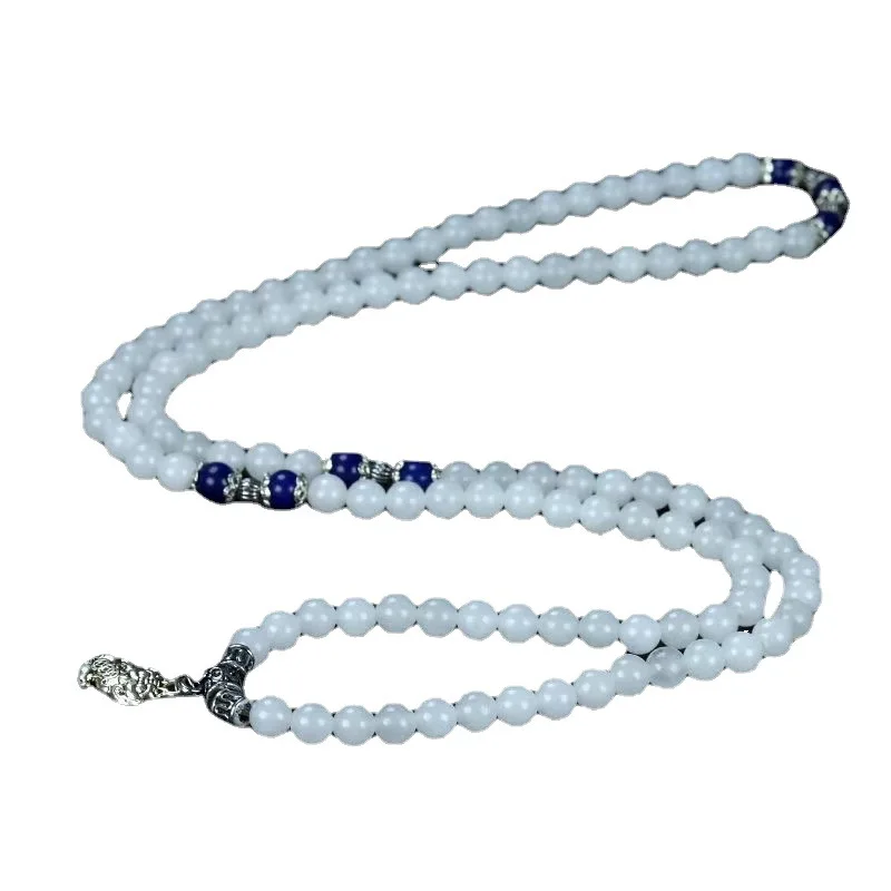 Женский браслет из белого нефрита эластичные бусины натурального камня |