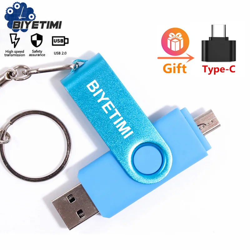 USB флеш накопитель Biyetimi 64 ГБ 32 16 8 Smartphonecle usb 2 0 128 Type c устройства хранения|metal pen drive|pen