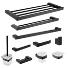 Черная Подвеска из нержавеющей стали для ванной комнаты, держатель для бумаги, держатель для мыла, стойка для полотенец для ванной комнаты, настенная полка для туалета