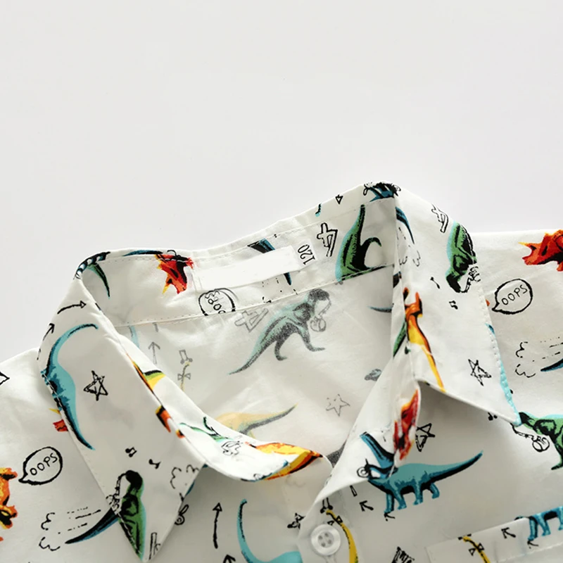 Новая детская рубашка с короткими рукавами для мальчиков модная повседневная