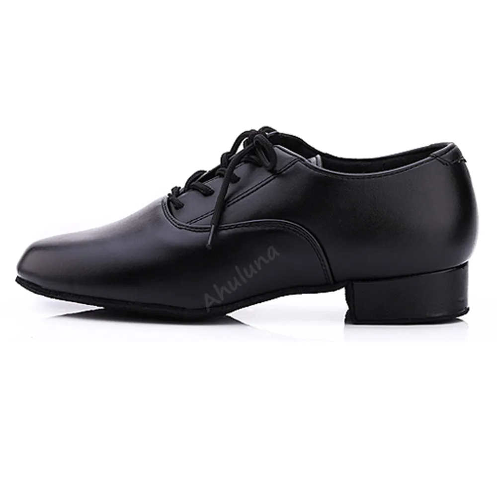 Мужские современные туфли для латиноамериканских танцев на низком каблуке