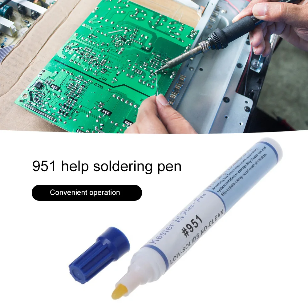 

951 Soldering Rosin Flux Pen Non Clean DIY Kester Solder Power Cleaning Free Welding Pen For Automotive Computer