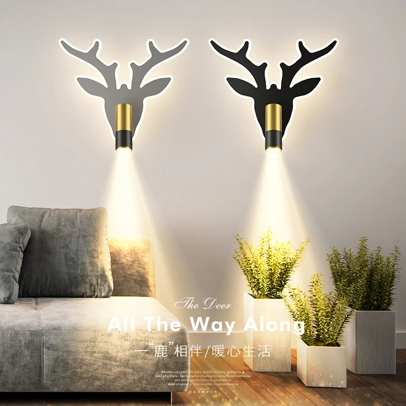 

Creative post-modern Wall lamp bedroom bedside balcony corridor wall lamp Nordic simple study bedroom personality creative