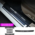 4 шт. кожаные наклейки на пороги автомобиля, наклейки из углеродного волокна для Infiniti FX35 Q50 Q30 ESQ QX50 QX60 QX70 EX JX35 G35 G37, автомобильный Стайлинг