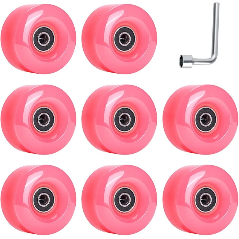 

8 Pack 58X32mm, 82A Outdoor/Indoor Quad Roller Skate Wheels, Durable Wear-Resistant PU Wheels Replacements