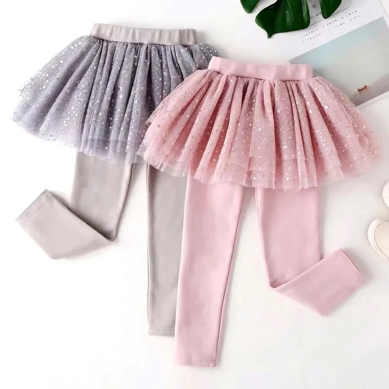 

Kids Girls Legging Skirt-Pants Kid Girl Spring Autumn Leggings Children Girls Skirt-pants Catton Pants for 2-7 Year