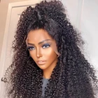 Gossamelle высокая плотность курчавые вьющиеся синтетические волосы кружевной передний парик для черных женщин предварительно выщипанное волокно естественная шиньон Babyhair