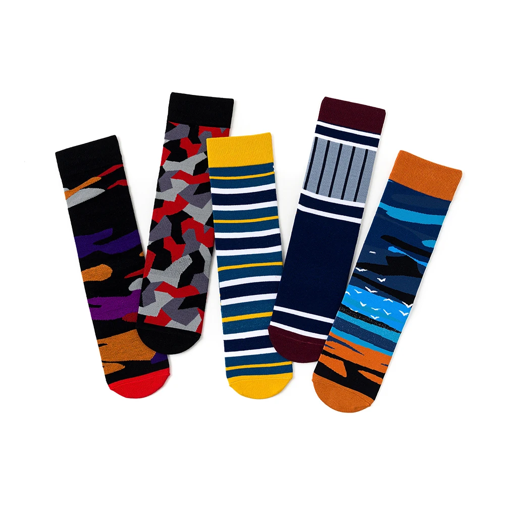 

1 Pair Women Socks Cotton Cool Art Socks Female Stripe Camouflage Lover Socks 36-43EUR