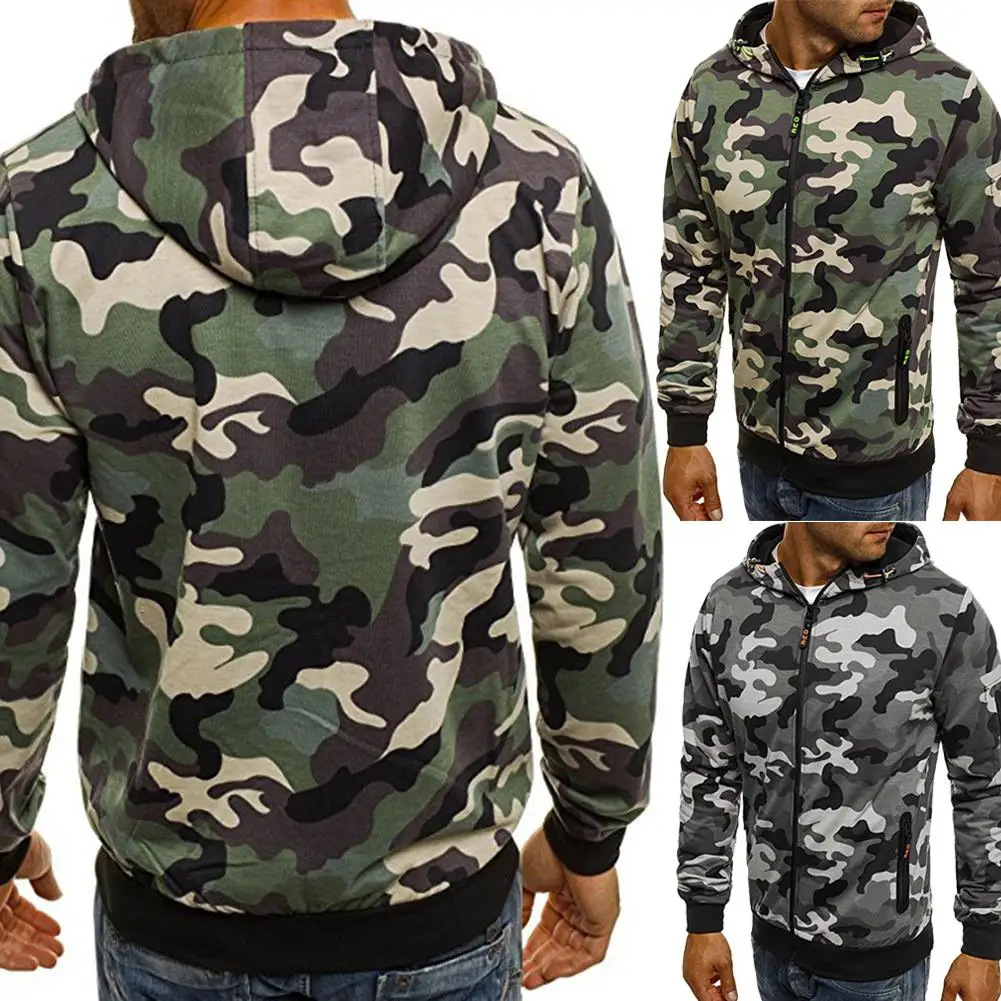 Camouflage Hooded Jacket Men's Cardigan Casual Sweater Europe And America Hoodie |