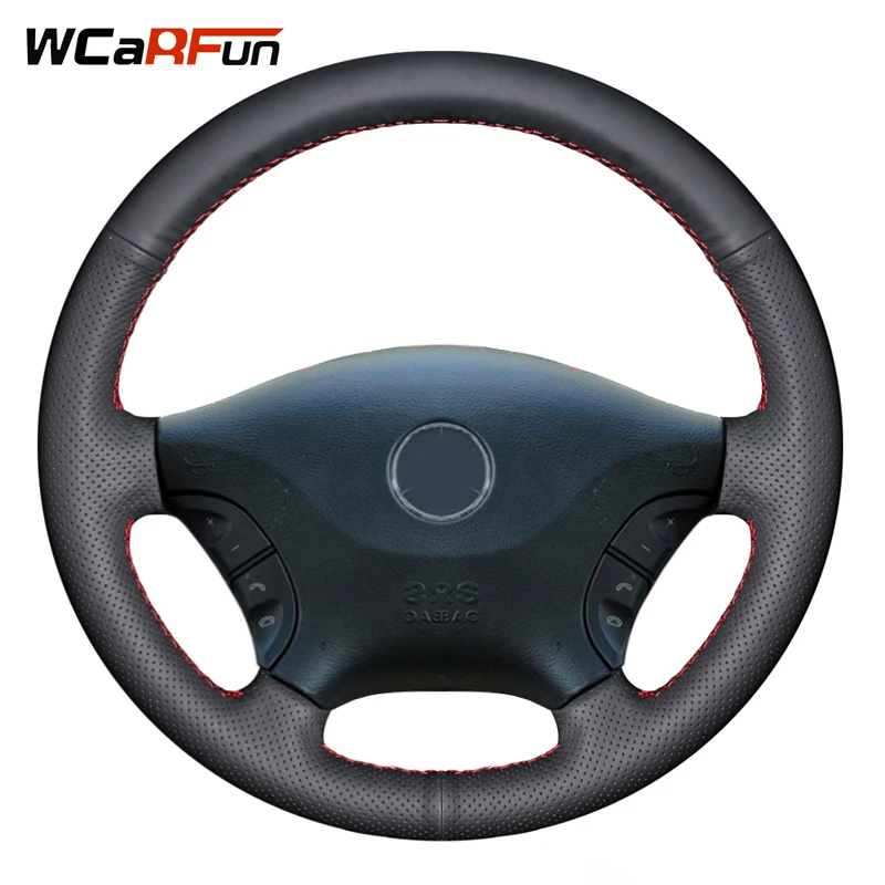 WCaRFun черная крышка рулевого колеса из натуральной кожи для Mercedes Benz Viano w639 2006 2011 Vito