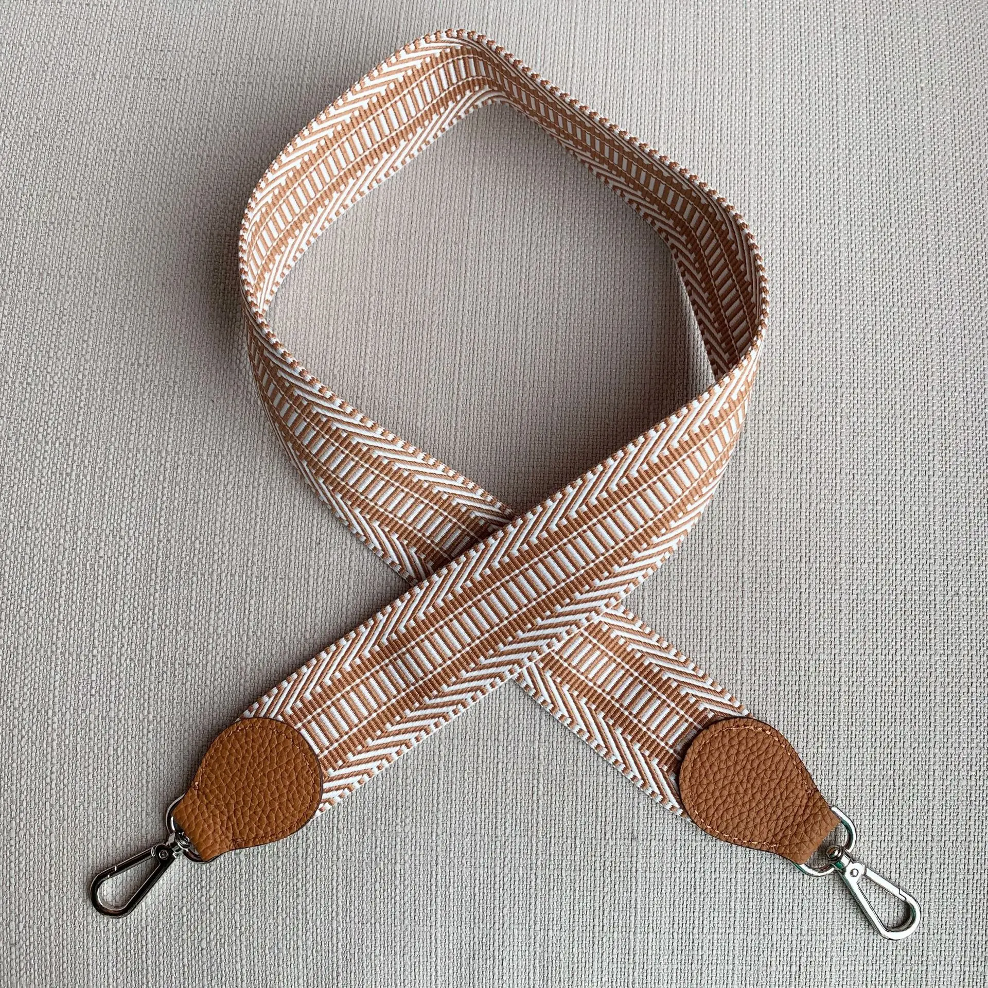 

Knitting Wide Bag Strap Leather Fashion Handbag Shoulder Belt Accessory Silver Buckle Brand Designer