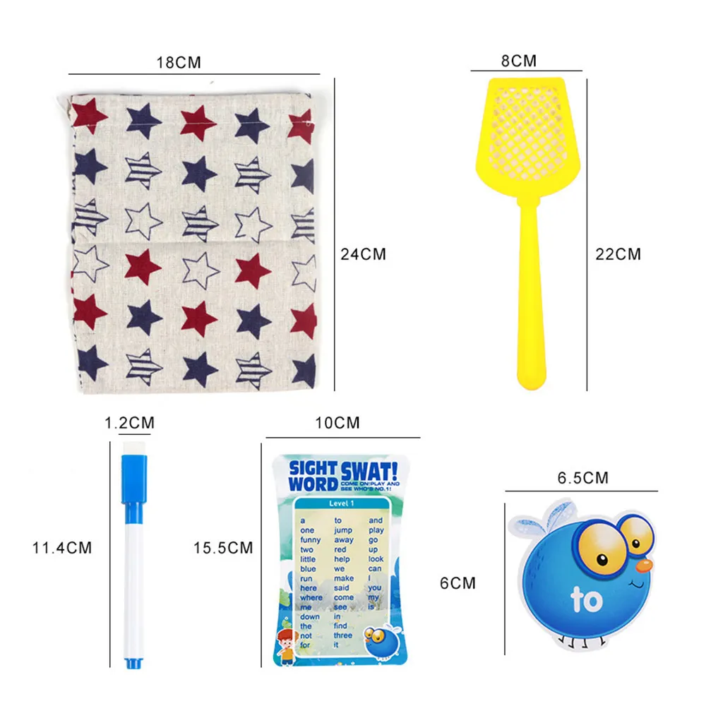 

Montessori Children'S English Words Learning Early Education Toys Parent-Child Fly Swatter Cards Board Game Toys