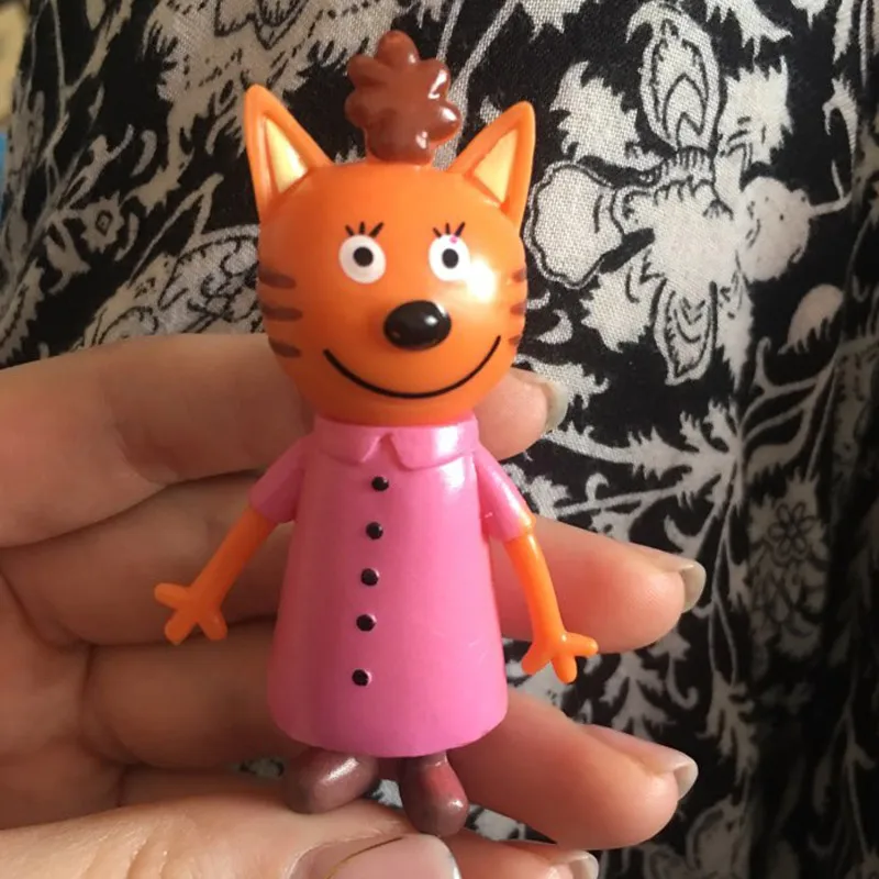 5 шт./лот полный набор три счастливых котенка фигурка из ПВХ миниатюрная модель