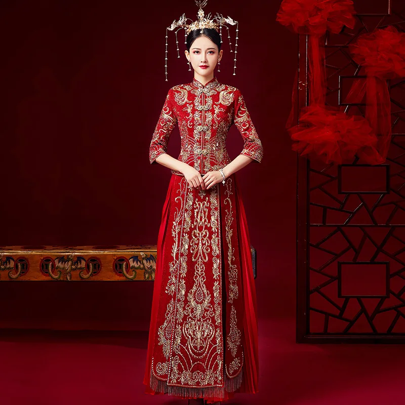 

Red Chinese Style Wedding Married Dress High Quality Embroid Loading Men And Women Traditional Hanfu Embroidery Ancient Costume