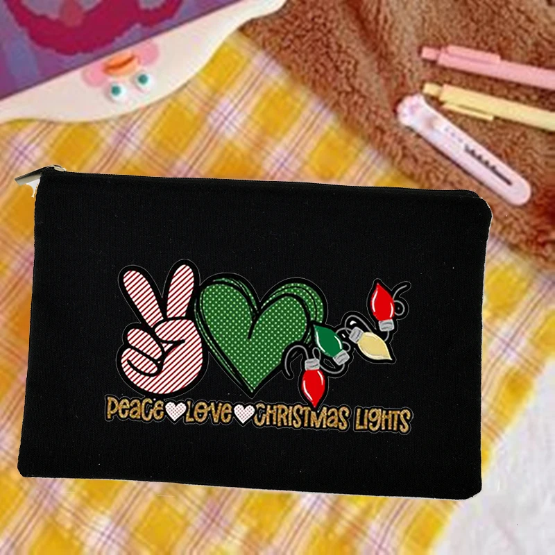 Peace Love Рождественская женская сумка для хранения туалетных принадлежностей
