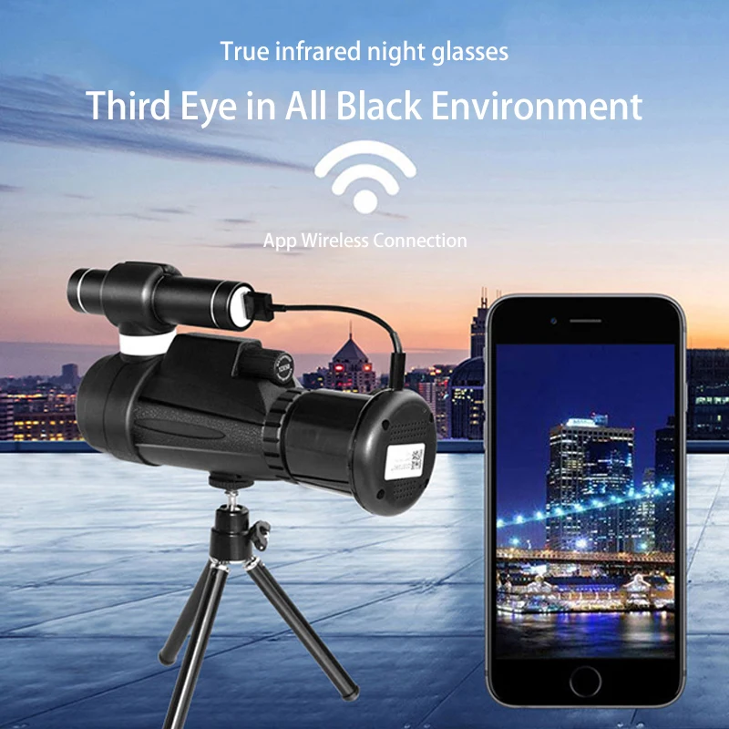 HD Видео телескоп зум мощный Монокуляр BAK4 Камера Устройство ночного видения Wifi