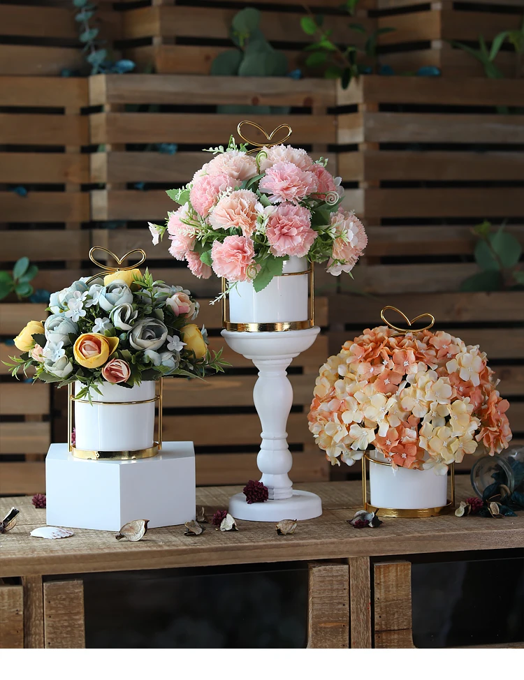 Европейский стиль искусственный набор горшков для цветов ваза сервировки стола