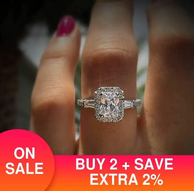 Новинка 2021 роскошное обручальное кольцо принцессы из стерлингового серебра 925