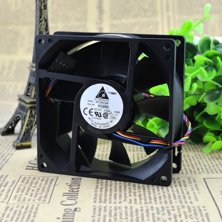 

Новый EFC0912BF KG885 12V 0.60A 9 см 9032 4 провода защиты электродвигателя Вентилятор охлаждения