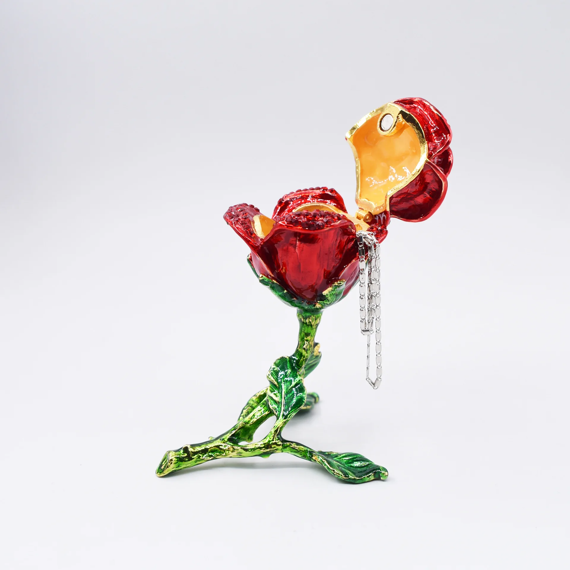 Цветочная коробка для безделушек ручная роспись держатель колец узоры украшений