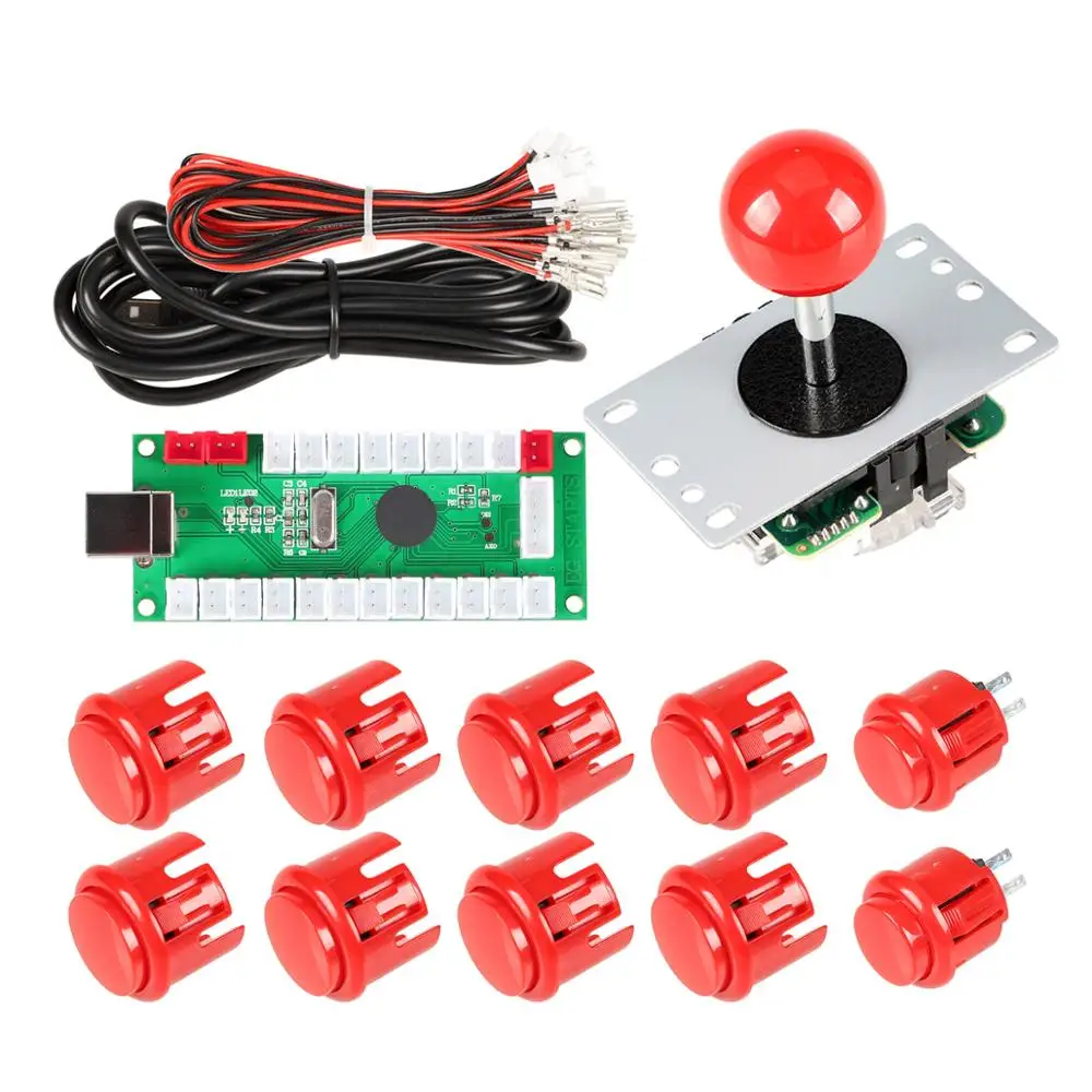 

Arcade DIY Kit Parts USB Encoder to PC Games 5 Pin Joystick + 24mm 30mm Push Buttons For Arcade Cabinet Mame & Raspberry pi 2 3B