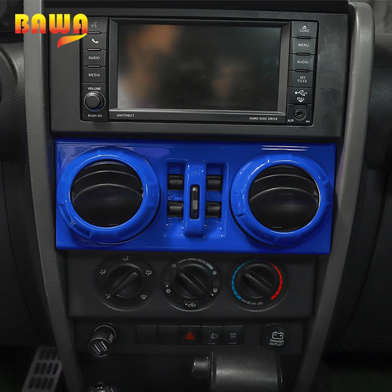 Наклейки BAWA для молдингов салона Jeep Wrangler JK 2007-2010 автомобильная консоль