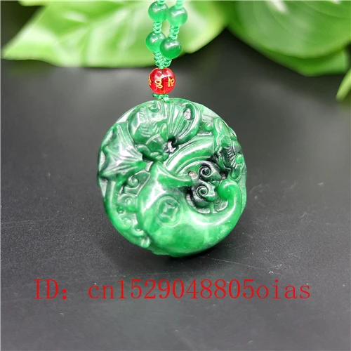 Natural Green A Emerald Jade Bat Pendant Butterfly Necklace Charm Jadeite Jewellery Fashion Carved Amulet Gifts for Women Men | Украшения и