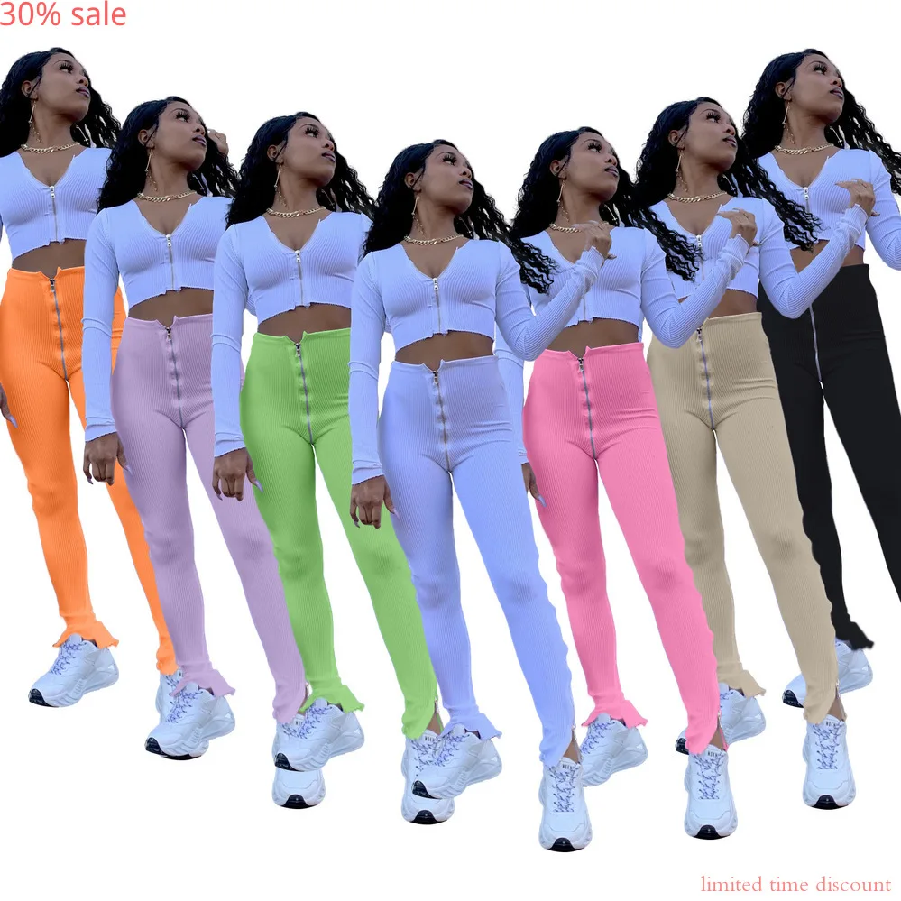 Коричневые брюки женские джоггеры на молнии длинные Леггинсы Высокая талия