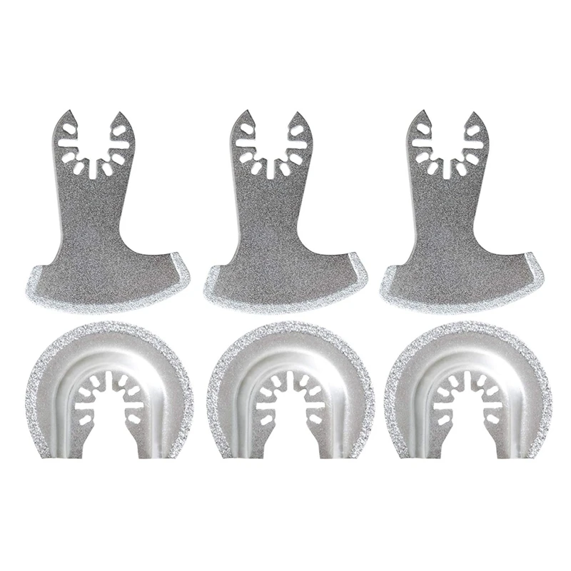 

6 PCS Oscillating Multi Tool Diamond Blades Oscillating Tool Blades For Grout Mortar Concrete Masonry Removal Saw Blades