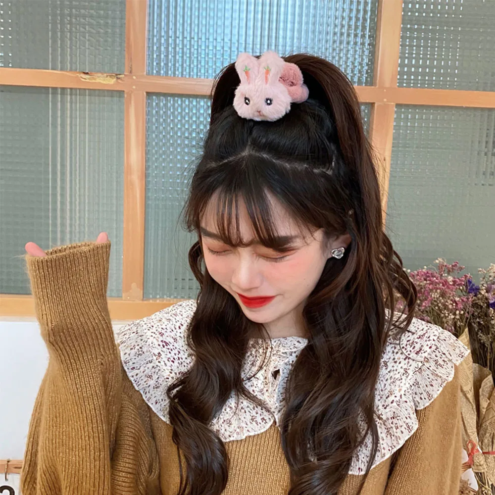 Милая резинка для волос на осень и зиму милая мультяшная плюшевый кролик девочек